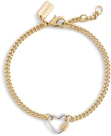 COACH Women's Signature Carabiner Heart Link Bracelet