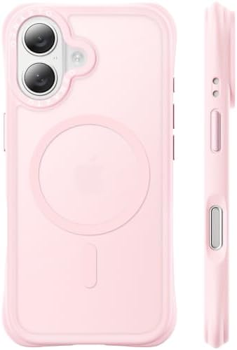 ORNARTO for iPhone 17 Case 6.3", 20FT Military-Grade Drop Protection, Compatible with MagSafe, Slim Matte Clear Anti-Fingerprint Shockproof Protective Cover, Chalk Pink