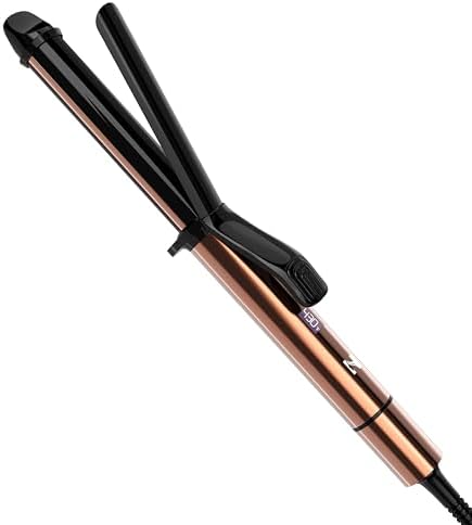 Nicebay Curling Iron with Clamp, 1 Inch Hair Curling Wand with Ceramic Coating, Professional Hair Curler, Fast Heating up to 430°F, 60 Mins Auto Off, Suit for Different Hairstyle, Gold