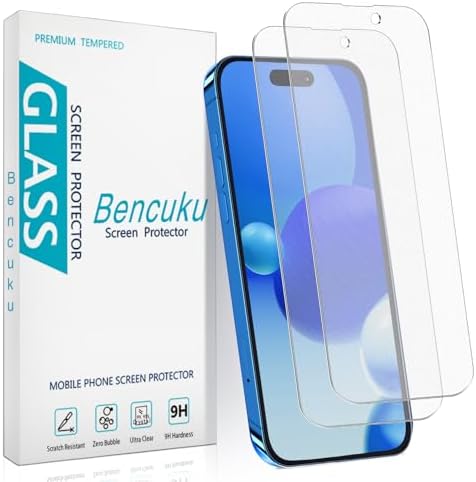 2 Pack Matte Screen Protector for iPhone 15 Pro Max/iPhone 15 Plus Anti Glare Tempered Glass Film, Anti Fingerprint, Anti Scratch, Bubble Free