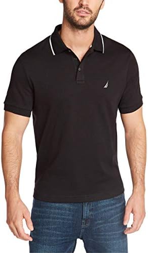 Nautica Men's Classic Fit Short Sleeve Dual Tipped Collar Polo Shirt