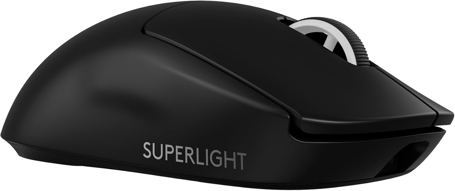 Logitech G PRO X Superlight 2 Wireless Gaming Mouse, 60g Pro-Grade with 5 Programmable Buttons, 44k DPI Sensor, 8kHz Report Rate, USB-C Charging for PC\/Mac - Black