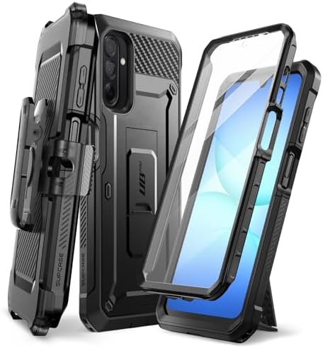 SUPCASE for Samsung Galaxy A17 5G Phone Case with Screen Protector (Unicorn Beetle Pro), [Built-in Stand & Belt-Clip] [Military-Grade Protection] Full Body Heavy Duty Phone Case for Galaxy A17, Black