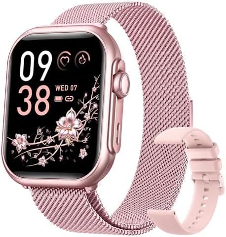 Smart Watches for Women (Android/iPhone), 1.83" HD Smart Watch with Calls/Messages/Notifications, Sleep/Heart Rate/SpO2/Blood Pressure Monitor, 110+ Sports Modes Fitness Tracker Watch, 1000mAh Battery