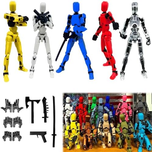 Feetcant Titan 13 Action Figure,2026 New Lucky Robot 13 Action Figures,3D Printed Action Figures for Boys,Dummy Robot 13 Action Toy,Movable Joints Action Figure(5pcs)
