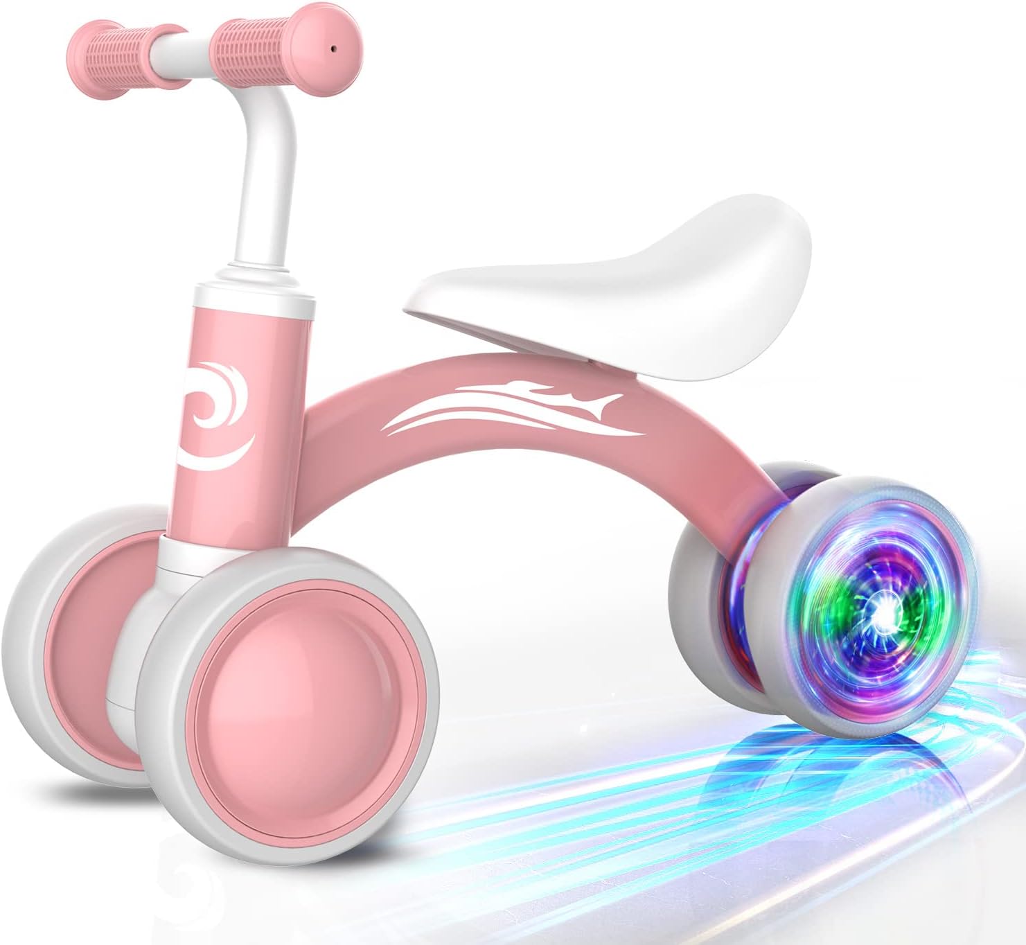 Gamfeiny Colorful Lighting Baby Balance Bike Toys for 1 Year Old Boy Girl Gifts, 10-36 Month Toddler Balance Bike, No Pedal 4 Silence Wheels &amp; Soft Seat First Riding on Toys, 1st Birthday Gifts