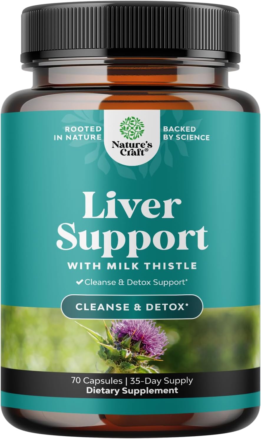 Liver Cleanse Detox &amp; Repair - Milk Thistle Supplement for Digestion &amp; Immune Health - Ginger Root, Choline &amp; Dandelion Root - Herbal Liver Support with Silymarin, Beetroot &amp; Artichoke