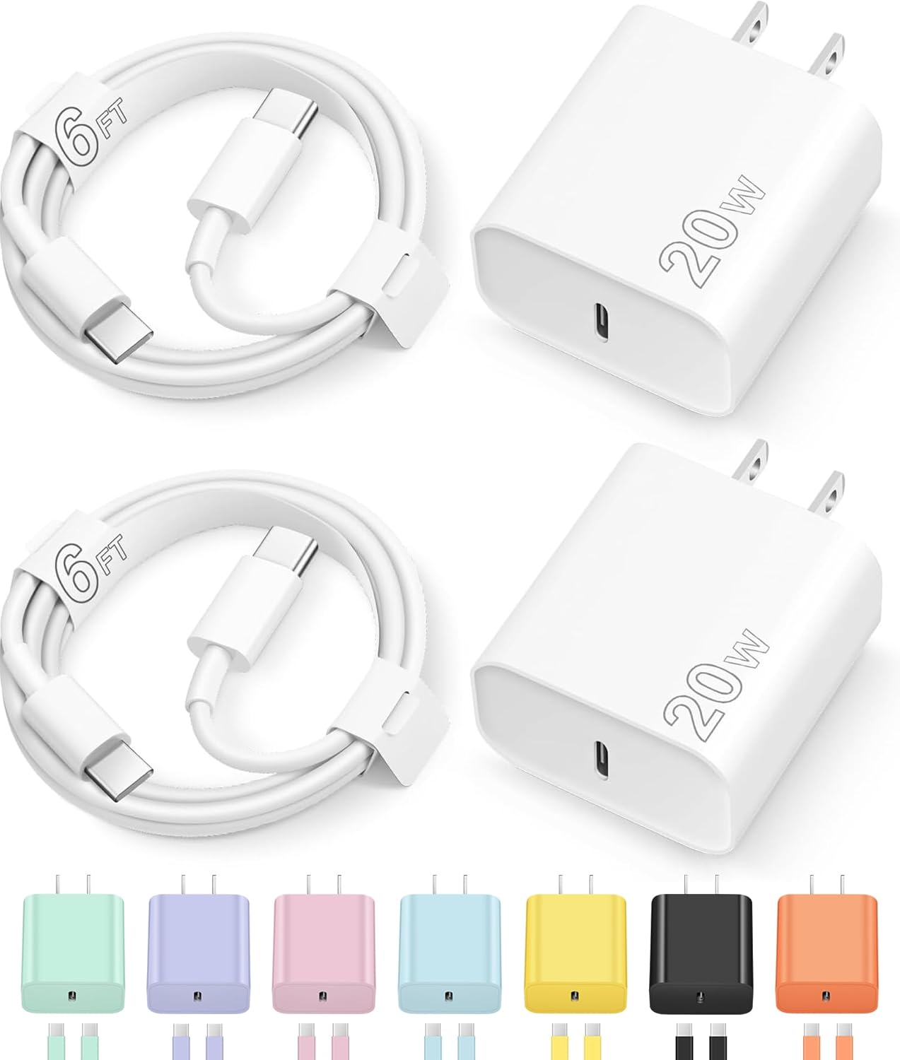 iPhone 17 16 15 Charger Fast Charging Type C Chargers USB C Charger Block iPhone 17 16 15 Air Pro Max Chargers with 6FT Cable for iPhone 17\/17 Plus\/17 Pro Max\/16\/16 Plus\/16 Pro Max\/15 Pro Max\/i