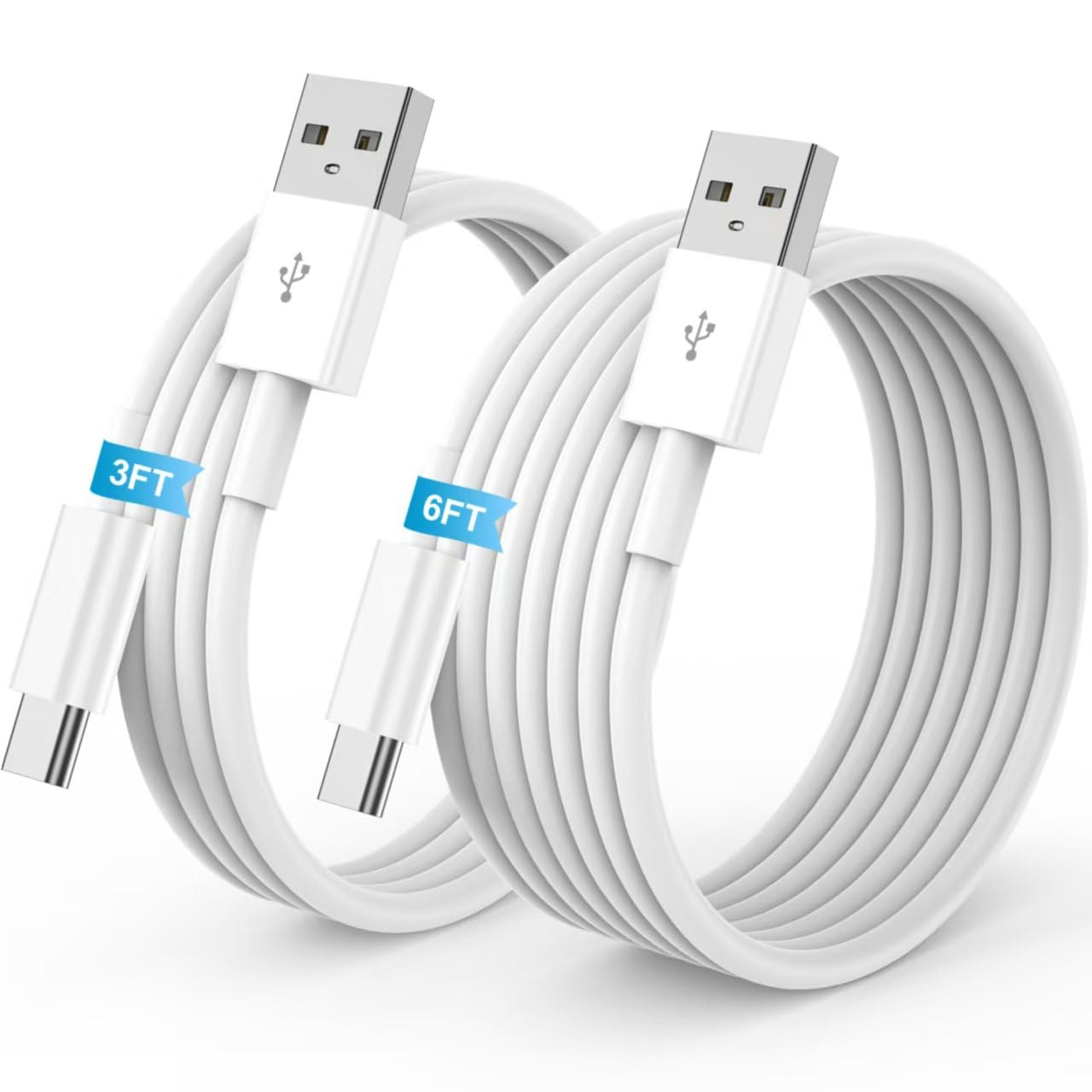USB to USB C Cable, 2Pack [3FT+6FT] Car Carplay Charging for iPhone 17 Charger Cord, for Apple 17 Air\/16\/15\/Pro\/Pro Max\/Plus USB A to Type C Cable, for iPad Pro 12.9\/11, Air 5th\/4th Gen