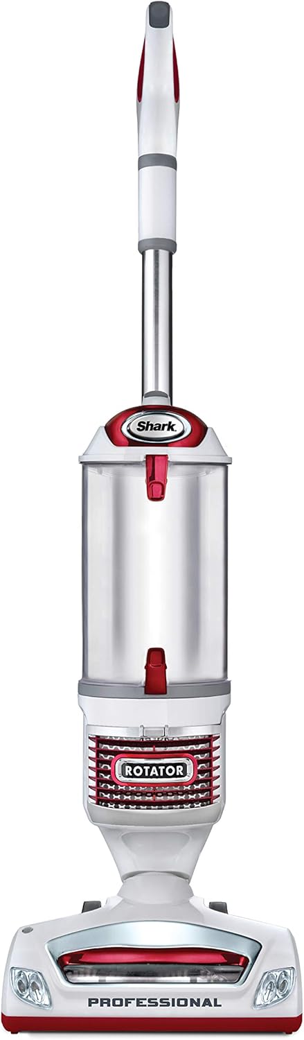 Shark NV501 Rotator Professional Lift-Away Upright Vacuum with HEPA Filter, Swivel Steering, LED Headlights, Wide Upholstery Tool, Dusting Brush &amp; Crevice Tool, White\/Red