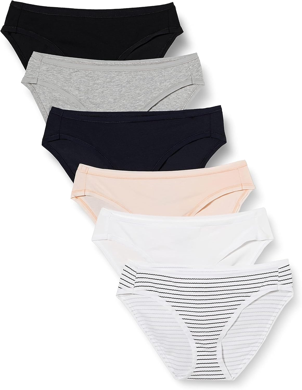 Amazon Essentials Women's Breathable Cotton Bikini Brief Underwear with Full Coverage, Multipacks