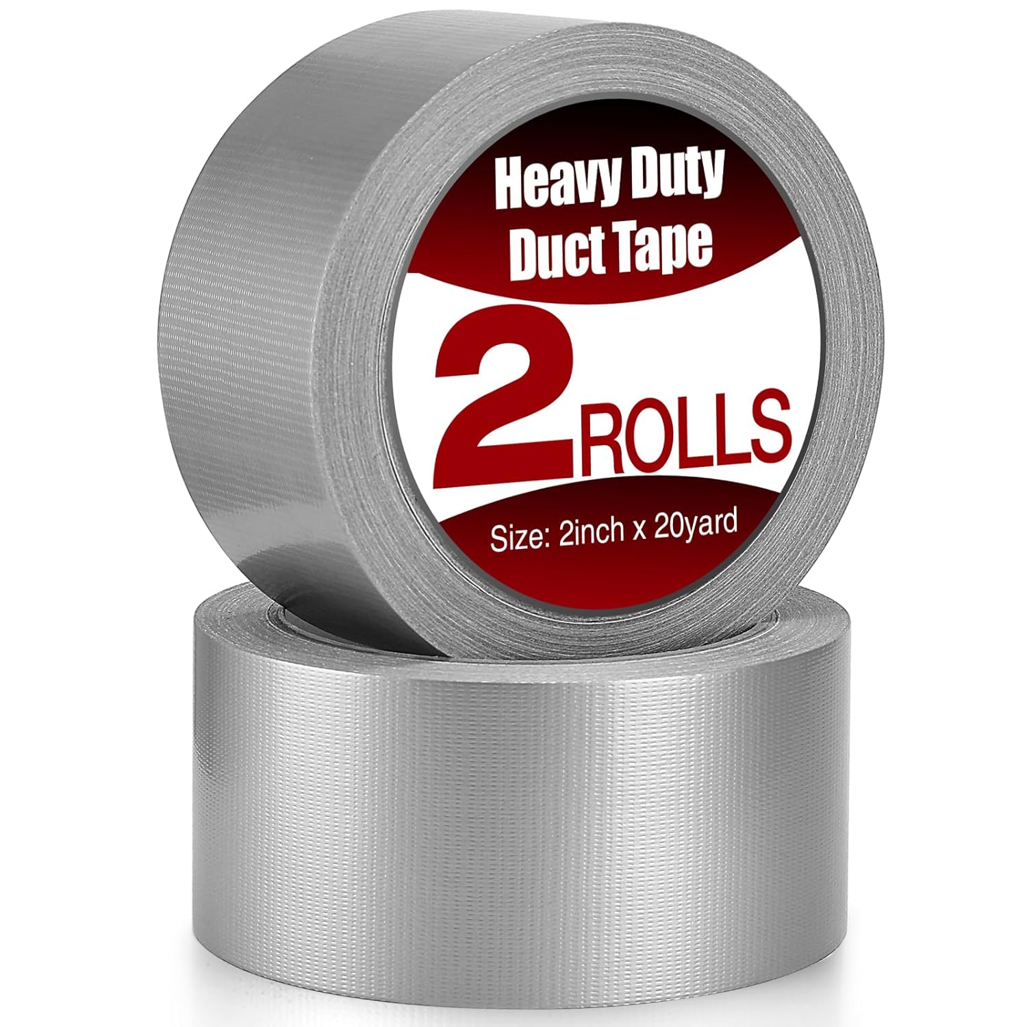Navona Heavy Duty Duct Tape 2 Pack, 2 Inch x 40 Yards Total, Waterproof Strong Adhesive Tape for Indoor &amp; Outdoor, No Residue Duct Tape for Repairs, Patching, Sealing