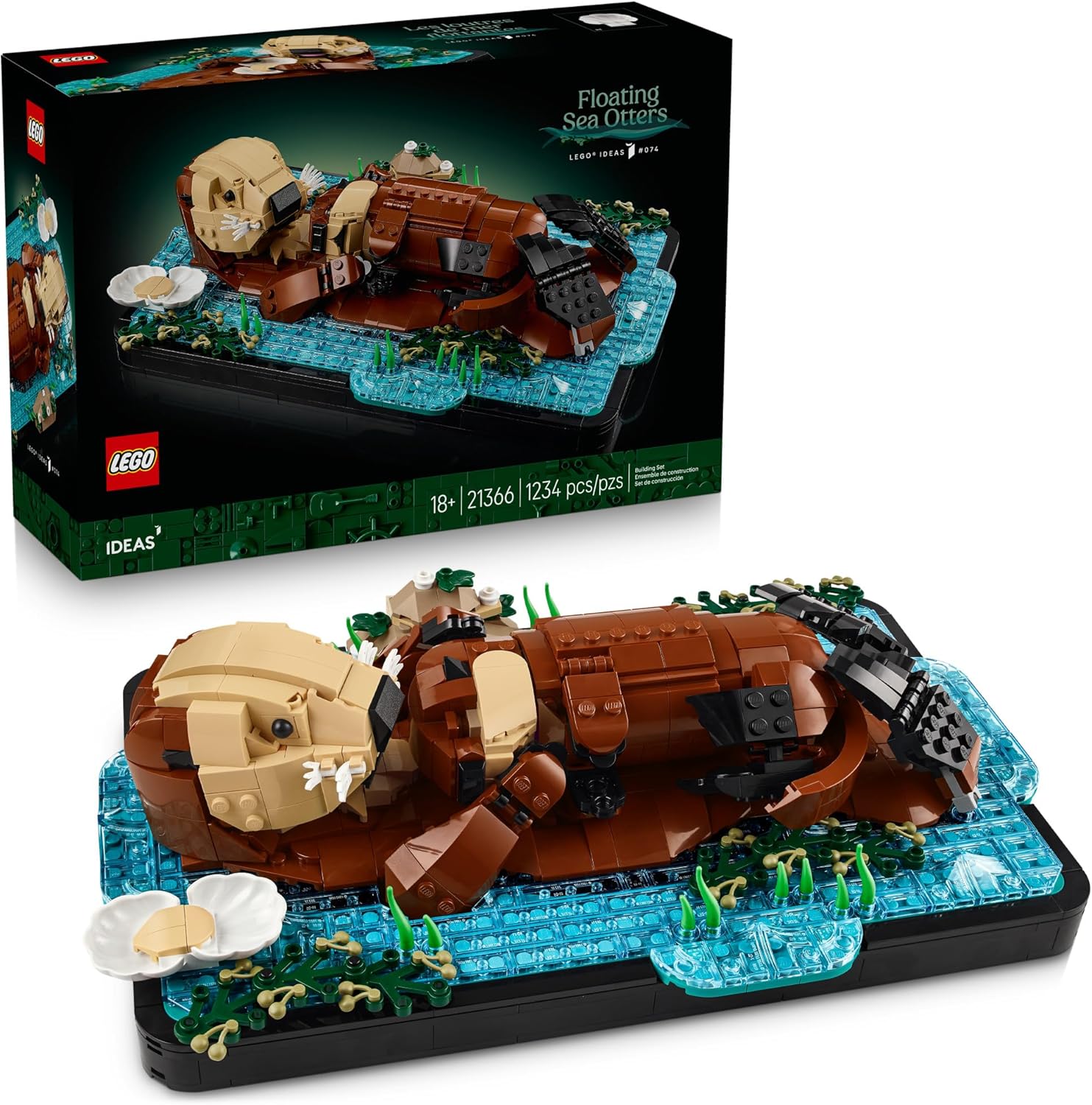 LEGO Ideas Floating Sea Otters Building Sets for Adults - Room or Office Decor for Women &amp; Men, Ages 18+ - Gift Ideas for Birthday - 21366