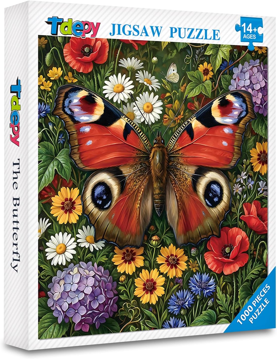 Jigsaw Puzzles for Adults 1000 Pieces with Letters on Back, Challenging Fun Puzzle, Butterfly Wildflowers Puzzle, 27.5"x19.7" Family Game for Puzzle Lovers, Gift for Adults