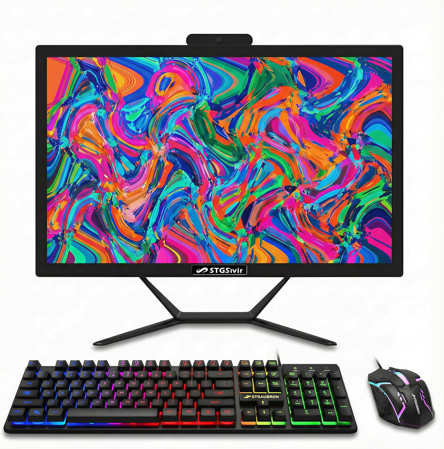 STGSivir All in One Desktop Computer, 21.5'' FHD Display, Intel Core i5 up to 3.6GHz, 16G Memory, 512G SSD, WiFi 5, Bluetooth, Webcam, Windows 11 Home
